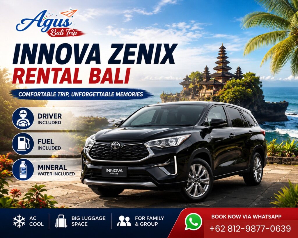 Executive Toyota Innova Zenix available for business and private travel in Bali