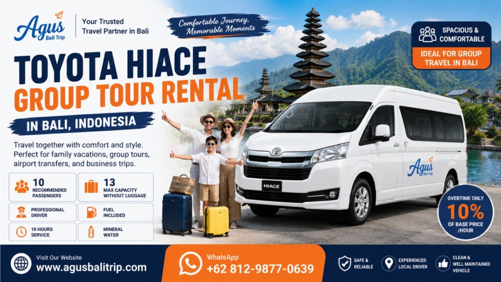 Toyota Hiace group tour rental in Bali Indonesia